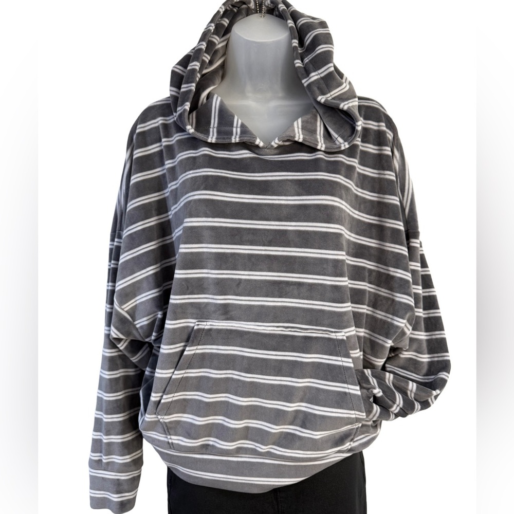 American Eagle Outfitters Gray Striped hoodie